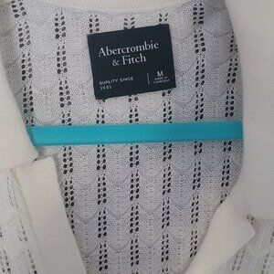 ABERCROMBIE open knit sweater polo cream